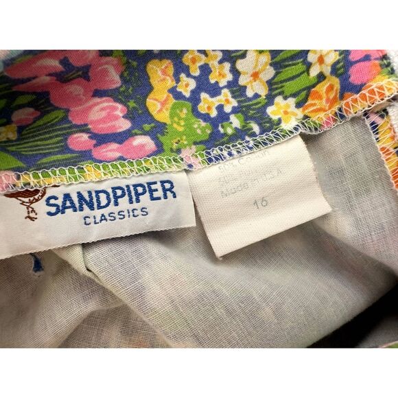 Vintage 80s Sandpiper Classics Pastel Cottagecore Floral Skirt size Womens 16 - Picture 3 of 10